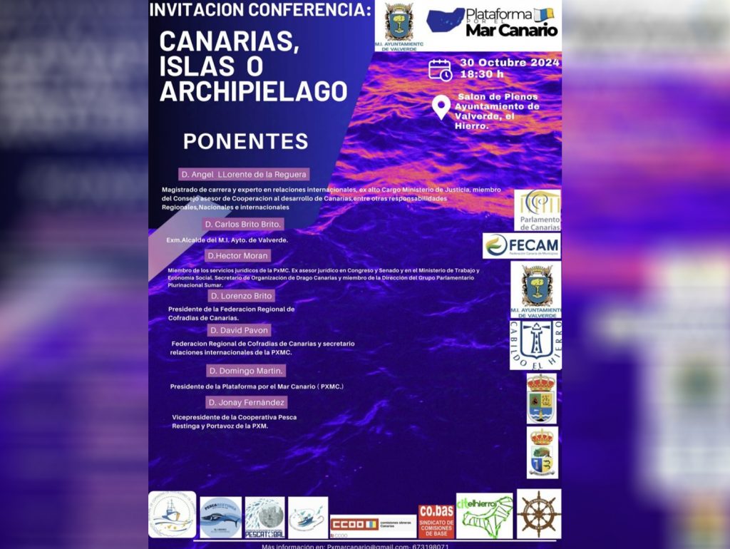 Conferencia en El Hierro éste 30 de octubre debatirá el futuro de Canarias como archipiélago estratégico